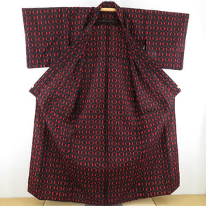 Wool kimono single garlic turtle pattern woven pattern Bachi collar black casual kimono tailor