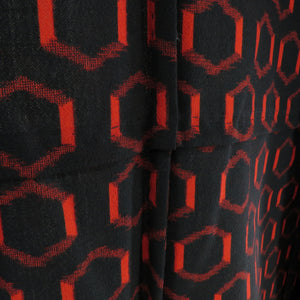 Wool kimono single garlic turtle pattern woven pattern Bachi collar black casual kimono tailor