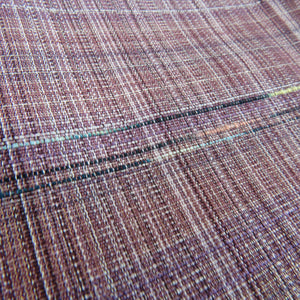 Tsumugi Kimono lattice single cracked collar purple pure silk casual kimono tailoring