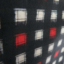 Load image into Gallery viewer, Antique Meisen kimono lattice pattern wide collar black lined casual kimono Retro stall 157cm