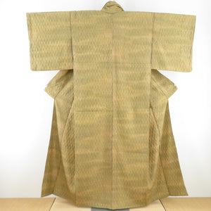 Komon Wood -grained squeezed plus pure silk, lined wide collar casual kimono tailoring