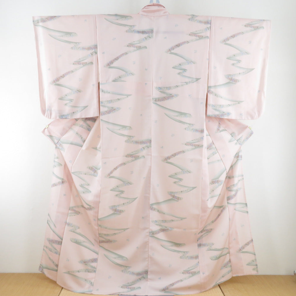Summer kimono Gauze Single Joi Lab Pink Dyeing Pattern Wide collar Washing Polyester Casual Kimono Tailoring Light 160cm