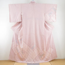 Load image into Gallery viewer, Visit aperture chrysanthemum sentence Pink lined wide collar pure silk without silk crest Semi -formal tailoring kimono 156cm