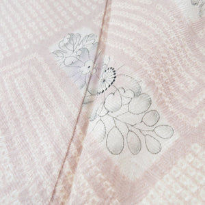 Visit aperture chrysanthemum sentence Pink lined wide collar pure silk without silk crest Semi -formal tailoring kimono 156cm