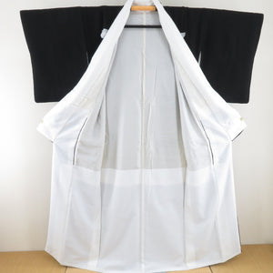 Black Tomesode foil Edo -cho Landscape Women Sluts Silk Silk Hawk with Wing Hawai Hawai Gi -Di Lined Lined Wide Contains Kimono Formal Tailor 158cm