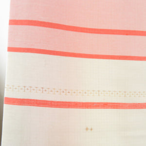 紬 着物 四角文様 袷 広衿 ベージュ色 正絹 カジュアル着物 仕立て上がり 身丈156cm
