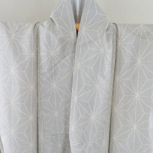 Tsumugi Kimono White Oshima Tsumugi Hemi Leaf Type Lined Collar White Pure Casual Casual Casual Kimono Tailor