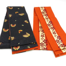 Load image into Gallery viewer, Half -width band 2 set Washable polyester butterfly cherry blossom style black orange half width band casual length 340cm