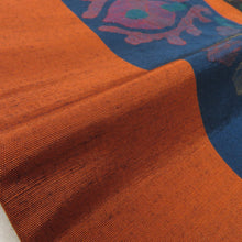 Load image into Gallery viewer, Nagoya Obi Tsumugi Sarasa Purphable Brown orange Six Pure Six Pattern Pattern Bixture Biwinding Casual Tailoring Kimono Bead Length 345cm