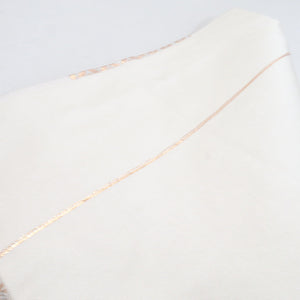 名古屋帯 蔦の葉文様 金糸 白色 正絹 六通柄 九寸帯 カジュアル 仕立て上がり 着物帯 長さ386cm