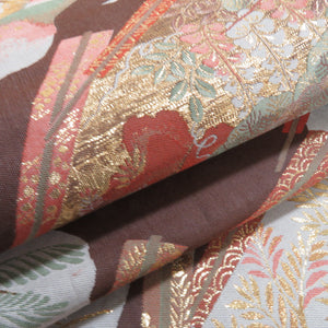 Vailer Zono Counterbean Weather Weather Woven Purple Brown Gold Six Pattern Pure Siwan Formal Kimono Semi -Formal Kimono Back Length 440cm