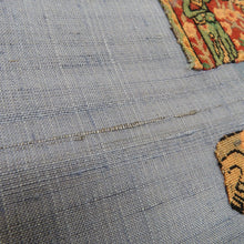 Load image into Gallery viewer, Nagoya Obi Ibusugu External Patchwork Patchwork Blue Pure Silk Taiko Taiko Taiko Pattern Kingle Casual Tailoring Kimono Length 378cm