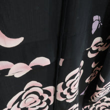 Load image into Gallery viewer, TSUMORI CHISATO ツモリチサト 夏着物 薔薇と蝶 黒色 ポリエステル 洗える 女性用浴衣 レディース 夏物 仕立て上がり 身丈167cm