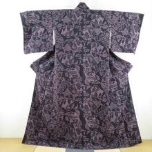 Load image into Gallery viewer, Komon Inflated Woven Arabe Arranges Lined Collar Purple Pure Silk Casual Casual Kimono Tailor