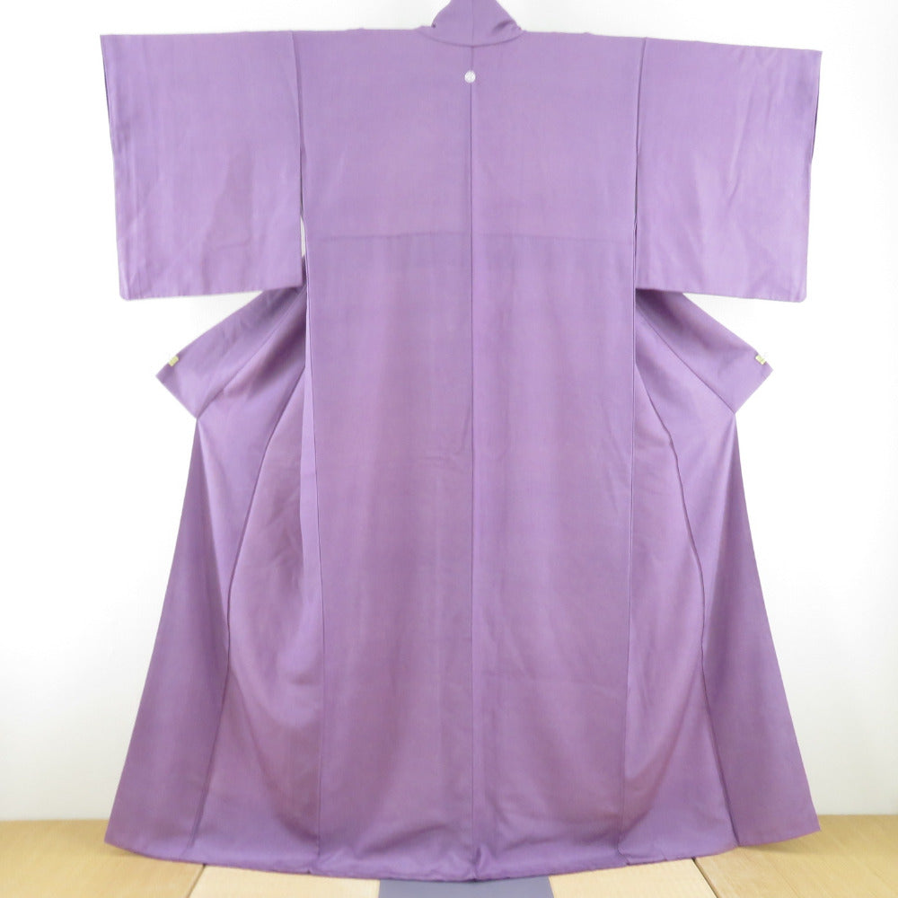 Edo Komon Shark Purple Lined Lined Lined Collar Sewing One Crest Wooden Crest Silk Silk Casual Tailor