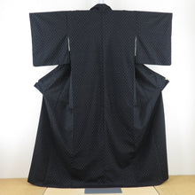 Load image into Gallery viewer, Tsumugi Kimono Shiozawa Come Cross Pure Pure Black Black Lined Collar Kimono Casual Tailoring Light 162cm