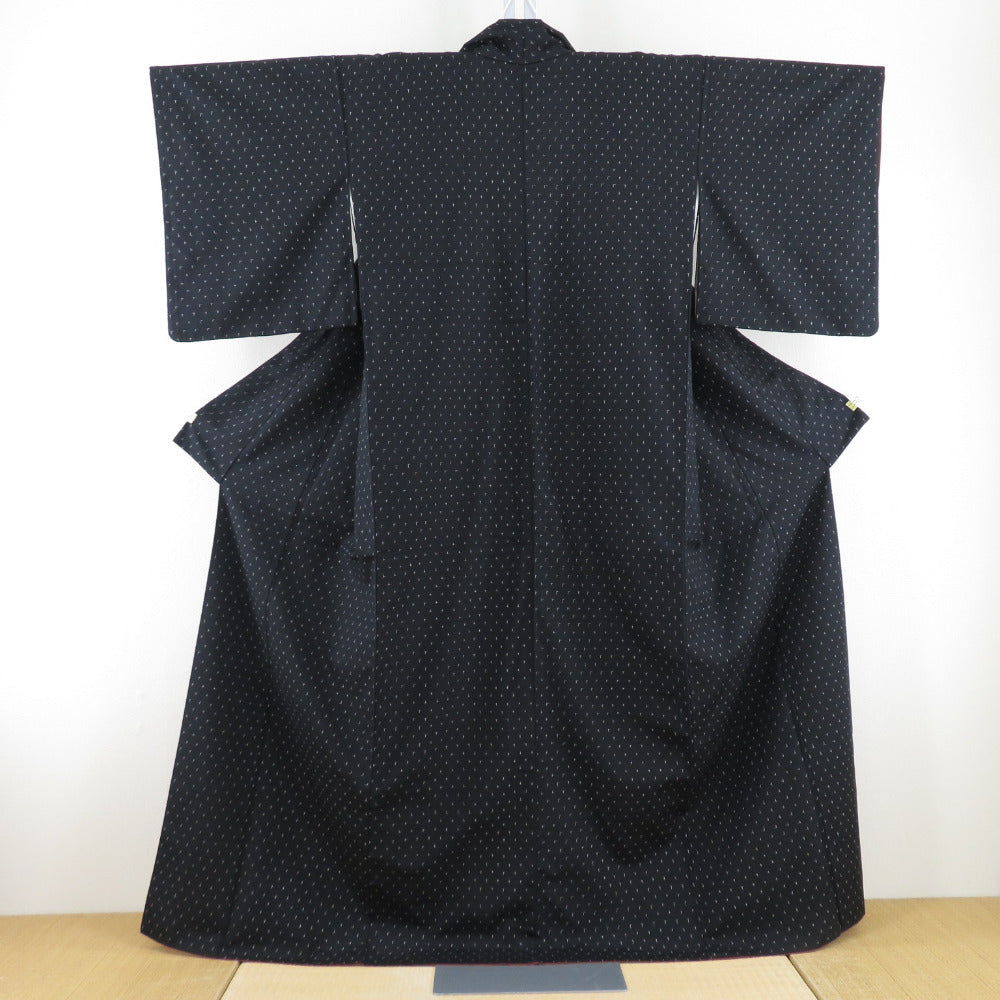 Tsumugi Kimono Shiozawa Come Cross Pure Pure Black Black Lined Collar Kimono Casual Tailoring Light 162cm