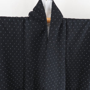 Tsumugi Kimono Shiozawa Come Cross Pure Pure Black Black Lined Collar Kimono Casual Tailoring Light 162cm