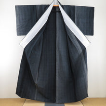 Load image into Gallery viewer, Tsumugi kimono single clothing stick striped pure silk color gradation wide collar casual kimono tailoring