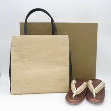 Load image into Gallery viewer, Sandals / bag set lushen enamel Kino Nao beige bag 24.0cm Japanese synthetic leather