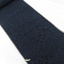Load image into Gallery viewer, Clothing pongee tangy chrysanthemum poned ki -shangen navy blue pure silk kimono uniform unonforced length 1250cm