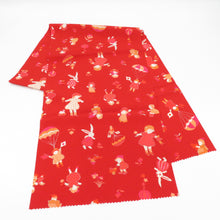 Load image into Gallery viewer, Matsumatsu -an Obi -fried Pure silk girl rabbit Modern pattern red silk 100 % casual length 166cm