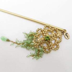 Kanzashiya Wargo Kanzashi 2 sets set one golden jewel beads hair accessories