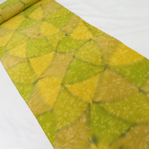 Cut -shaped coat -coated ground blurring Ginkgo style pure silk yellow haori biophyme unrequited long length 840cm