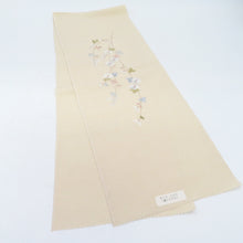 Load image into Gallery viewer, Half -collar chrysanthemum embroidery embroidery beige beige color kimono length 110cm unused item