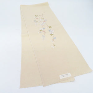 Half -collar chrysanthemum embroidery embroidery beige beige color kimono length 110cm unused item