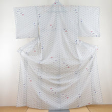 Load image into Gallery viewer, Summer kimono Koneminhai leaf on the leaves of Karako Single garlic polyester Washable kimono white bee collar tailored 167cm