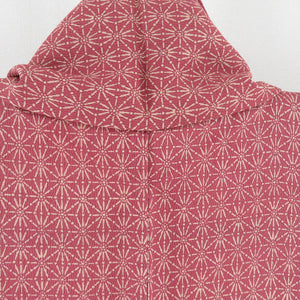 Komonhami's leaf sentence single garment red brown pure silk wide collar casual kimono 158cm