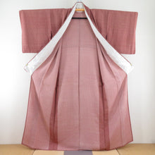 Load image into Gallery viewer, Komonhami&#39;s leaf sentence single garment red brown pure silk wide collar casual kimono 158cm