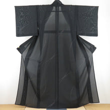 Load image into Gallery viewer, Summer kimono Komon Konjin Gauze Power Dota sentence Pure silk Black wide collar tailored