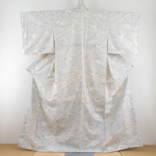 Pongeon kimono building white growing white lined wide collar silk silk casual kimono tailoring 162cm
