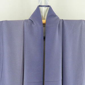 Komon dot pattern Pure silk purple lined lined lined collar one crest with a sword one -tailored kimono 163cm