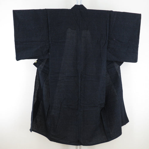 Male kimono Antique cotton mosquito Kasuri A blue indigo dyed single clothing retro old kimono 132cm