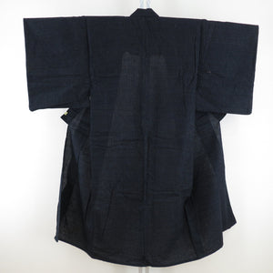 Male kimono Antique cotton mosquito Kasuri A blue indigo dyed single clothing retro old kimono 132cm