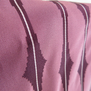 着物コート よろけ縞柄 雨コート 和装 道行 紫色 正絹 織文様 身丈132cm
