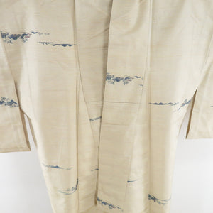 Tsumugi Kimono Kimono Five -storied Power Buns Yellow Single Character Wide collar silk casual kimono tailoring 153cm