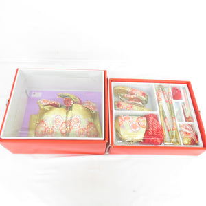 Children's kimono girl Hakosako set 9 -piece set Jux x Golden cherry blossom girls 3 years old Shichigosan