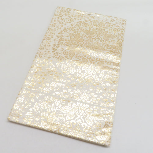 Bag Sold Six Silk Six Pattern Hua Crest Hon Gold Honjin Bead 24k Foil Weave Beige Bouling Formal Tailoring Length 410cm