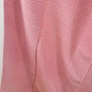 Komon Koume pattern Lined -collar Wide collar pink -colored silk -tailed Casual kimono 157cm