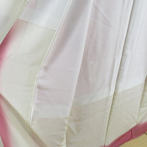 Komon Koume pattern Lined -collar Wide collar pink -colored silk -tailed Casual kimono 157cm