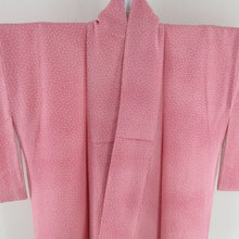 Load image into Gallery viewer, Komon Koume pattern Lined -collar Wide collar pink -colored silk -tailed Casual kimono 157cm