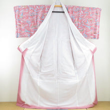 Load image into Gallery viewer, Komon Susuki and Geese Sanbi -made Lined Wide Collar Pink Park Polyester Washing Kimono