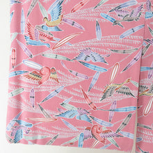 Load image into Gallery viewer, Komon Susuki and Geese Sanbi -made Lined Wide Collar Pink Park Polyester Washing Kimono