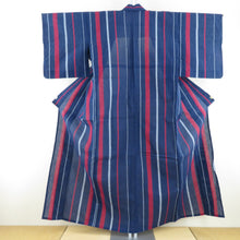 Load image into Gallery viewer, Yukata Shijira Own Women Yukata Blue Striped Pattern Summer These Ladies Tailor Raise 155cm