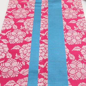 Nagoya Obi Antique Chrysanthemum Woven Purpose Silk All Passions 9 inches Obi Pink -colored Retro Kimono Length 335cm