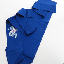 Load image into Gallery viewer, Nagoya Obi Obi Shiose Kirihana Went hand -drawn blue silk drum pattern Kinglot tailoring Casual tailoring kimono length 350cm